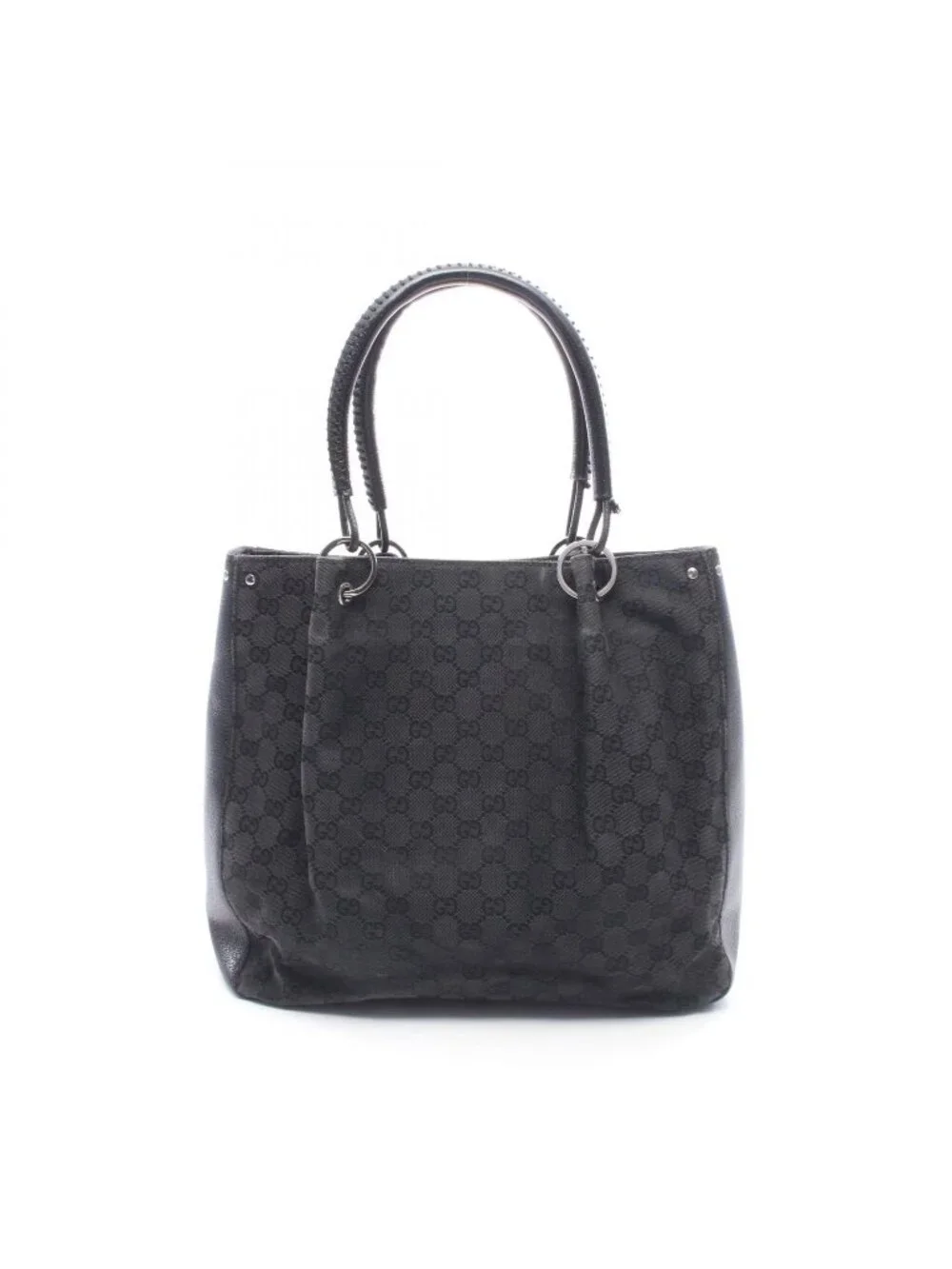 Gucci Tote Bag GG Canvas Leather Handle